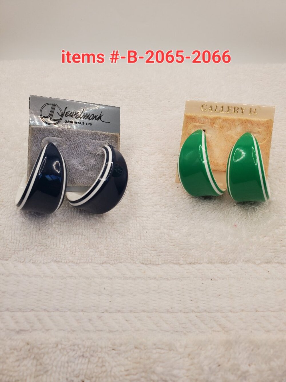 2 Pair of Pierced Earrings, items #B-2065-2066,. wt.  28 grams.